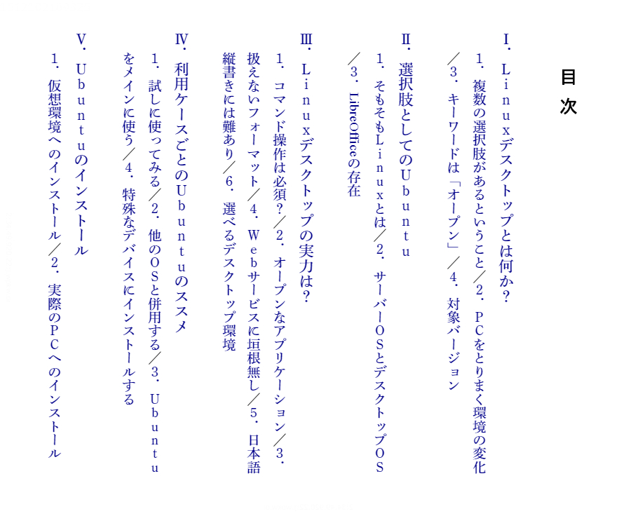 「文字で連結」をチェックして「目次にする見出しレベル」で見出し2を選択した場合の例