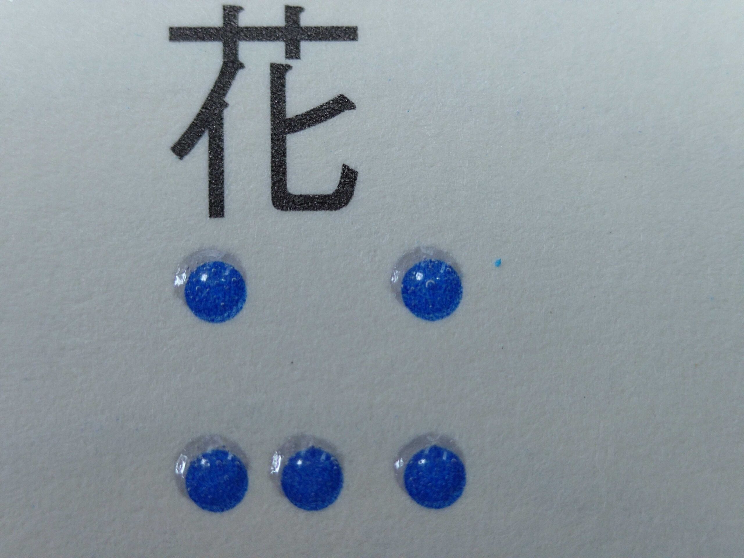 盛り上がるインクを使った点字の写真